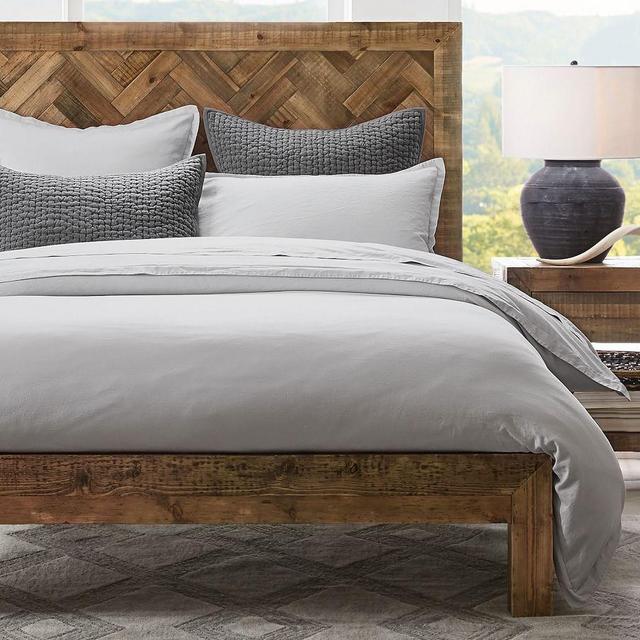 Washed Sateen Duvet Cover, King/Cal King, Gray Mist