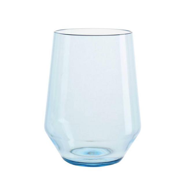 Happy Hour Acrylic Stemless Wine Glasses, Set of 4 - Aqua