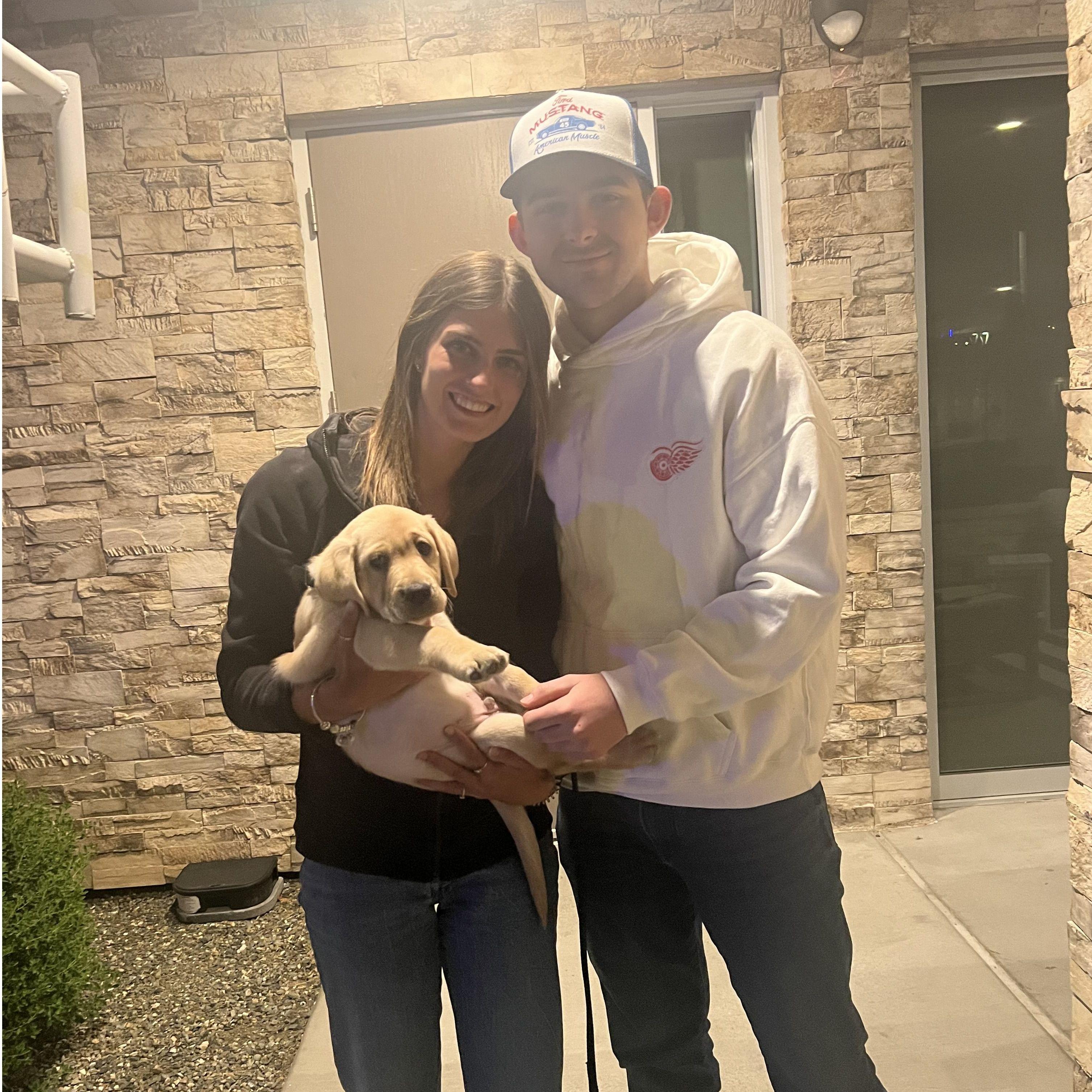 April 2024: Us with Tumeric (Avery's guide dog)!
