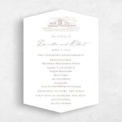 Brown Diamond Wedding Program - Malcesine