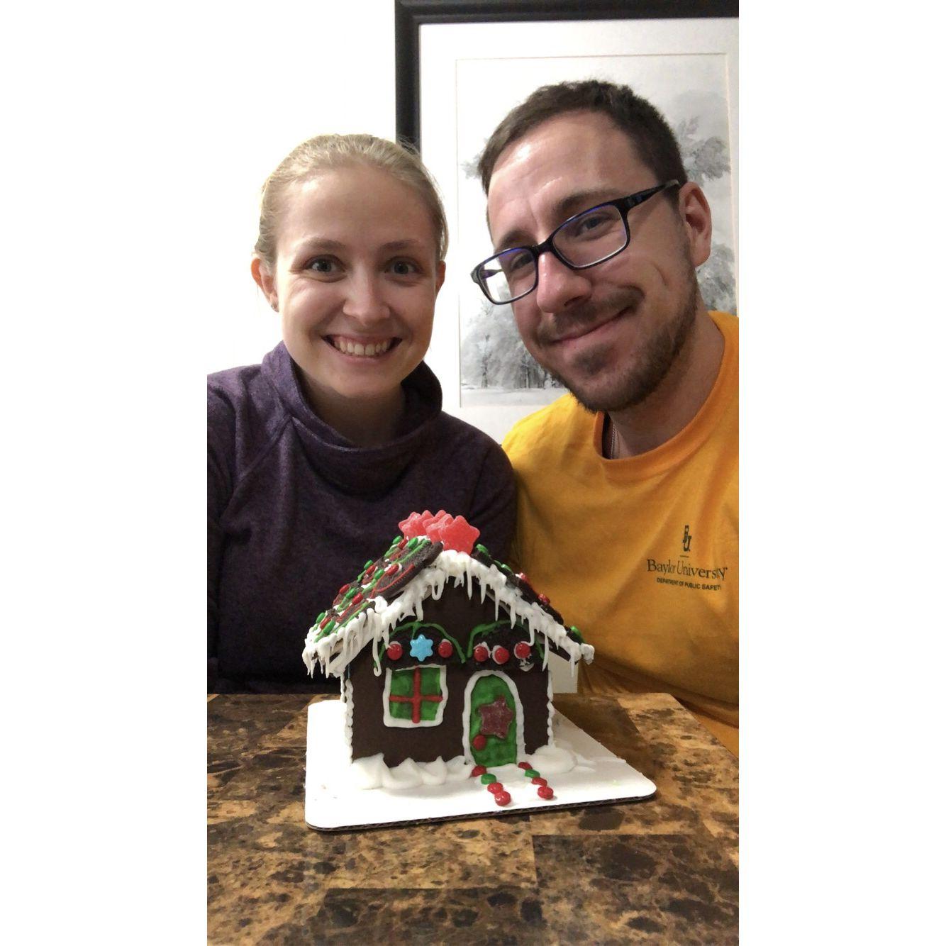 Our first gingerbread house creation