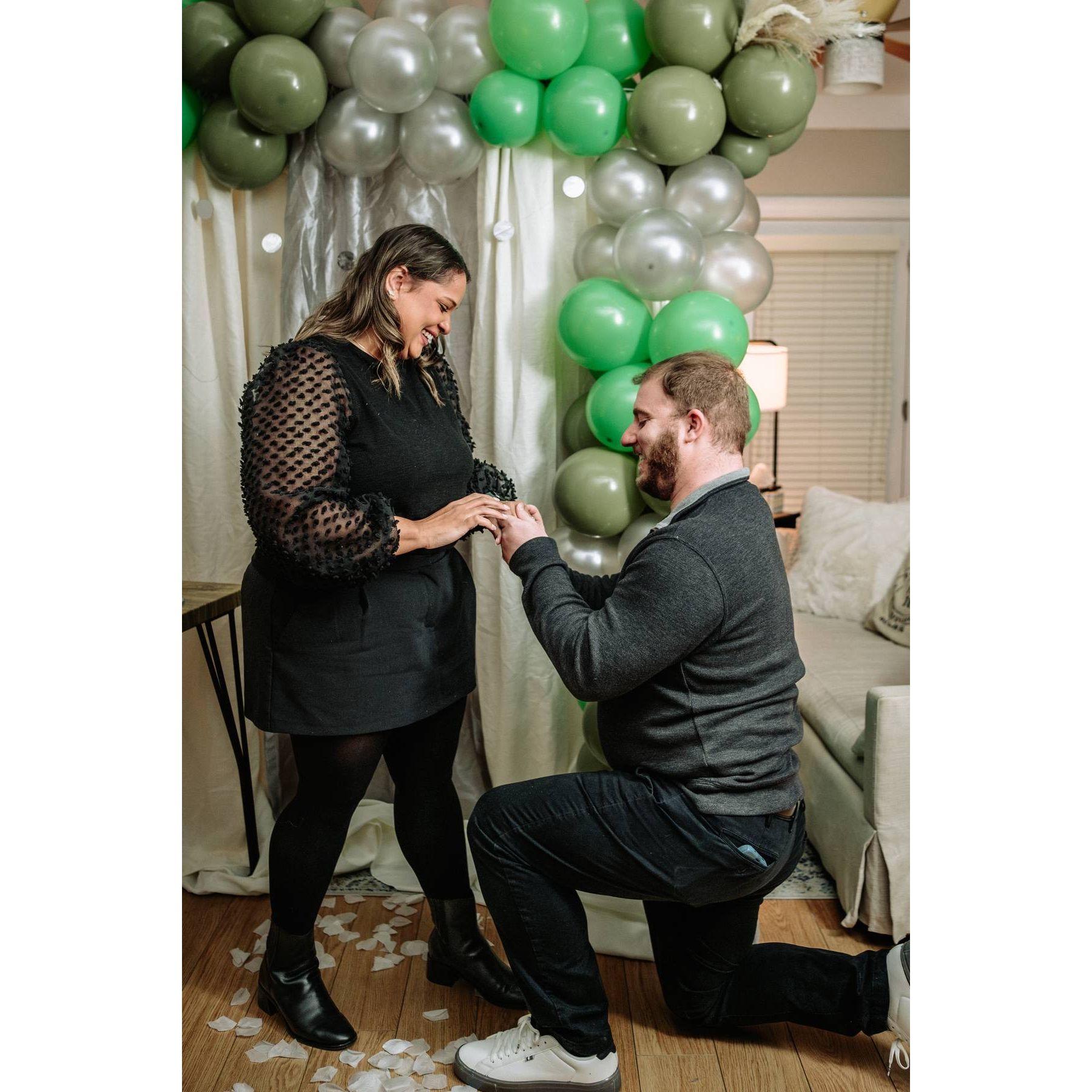 The moment the question was popped, and of course Cristy said "yes!"
