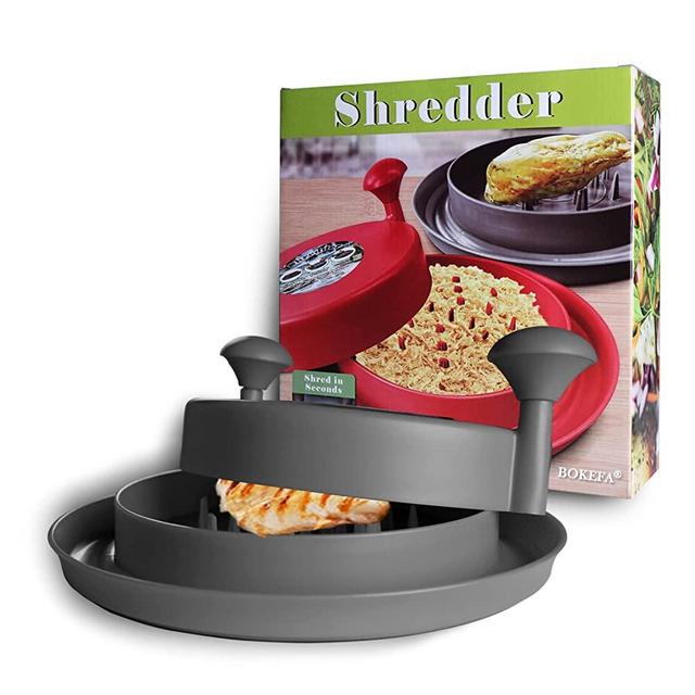 BOKEFA Chicken Shredder,Meat Shredder Tool Suitable for Pulled Pork,Beef and Chicken,Meat Shredding Claws with Handles and Non-Skid Base Suitable,26.5CM/10.4IN Chicken Grinder, Dishwasher Safe(Gray)