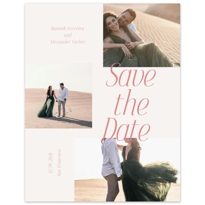 Light Oatmeal, Beige Wedding Digital Save the Date - Mycenae Multiphoto