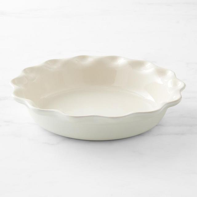 Le Creuset Heritage Ruffled Pie Dish, White