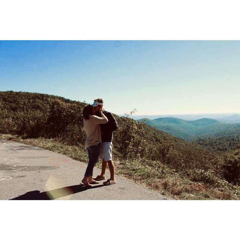 First kiss as an engaged couple