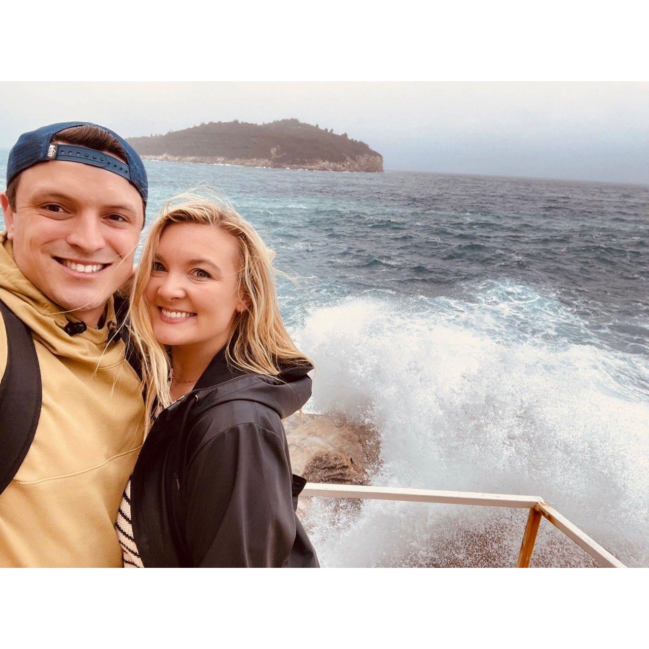 In Croatia at the Cliff Bar, he should've proposed then ;)