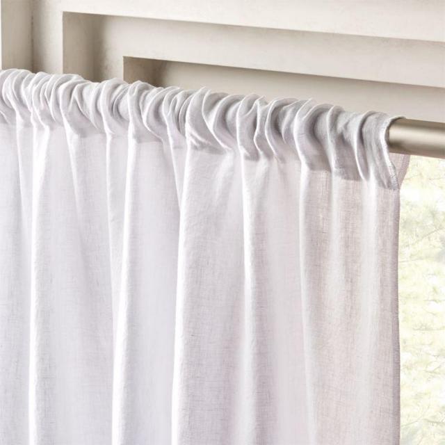 White Linen Curtain Panel 48"x96"