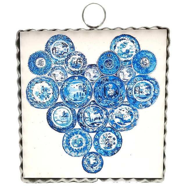 The Round Top Collection Mini Gallery Blue Plate Heart