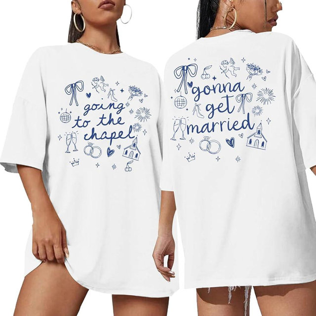 Going to The Chapel Shirt Bride to Be Tshirt Bride Engaged Tee Bachelorette Wedding Party Casual Short Sleeve Tops