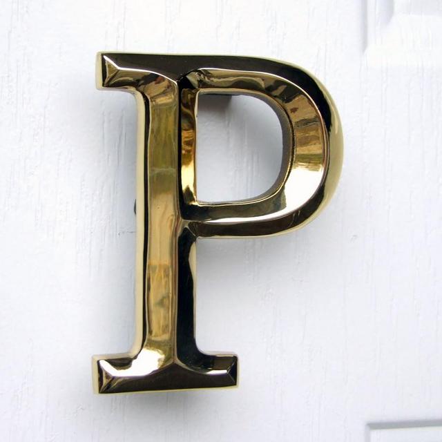 Monogram Door Knocker, P - Brass