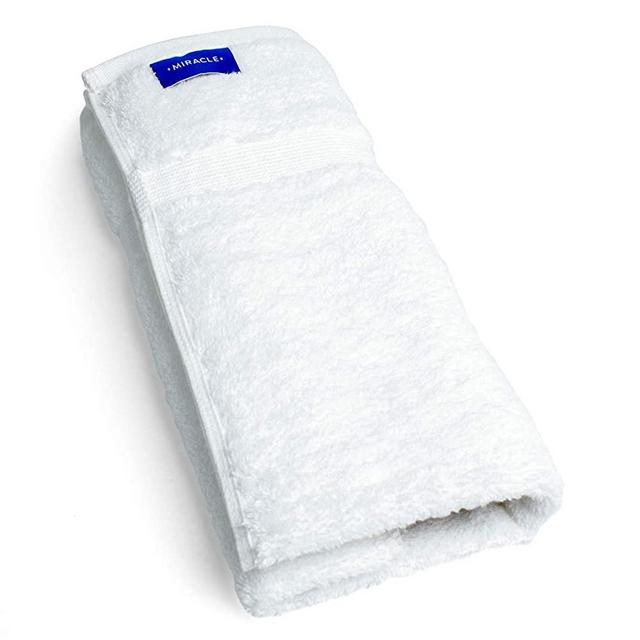 Miracle USA Grown Premium Supima Cotton Silver Ion Antimicrobial Anti Odor Luxury Ultra Soft Plush Fade Resistant Bathroom Hand and Face Towel, White