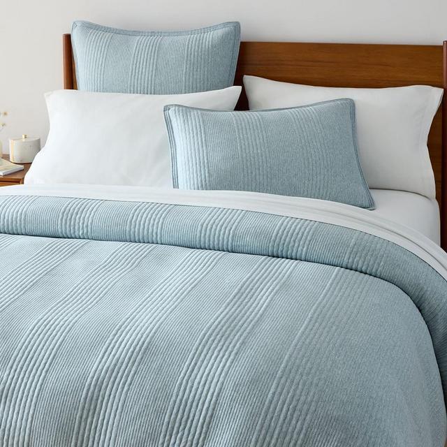 Jersey Linear Duvet, F/Q, Mist Blue
