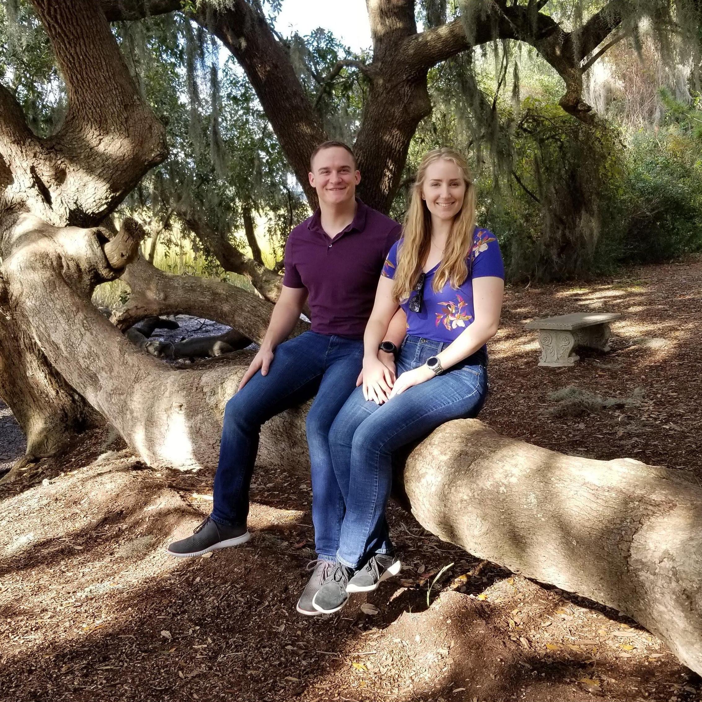 Two love birds sitting in a tree!