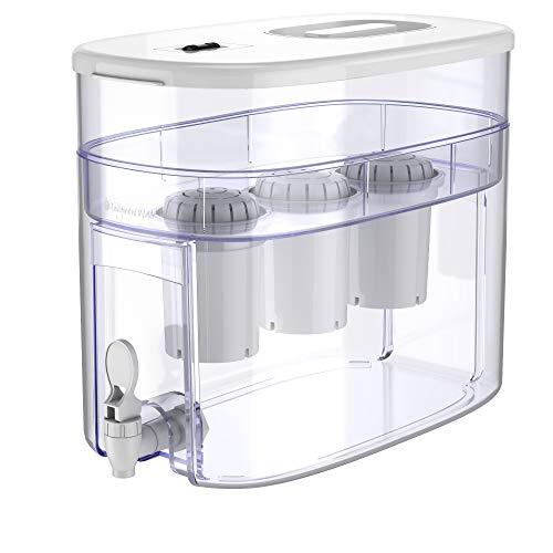 pH RECHARGE 3F Alkaline Water Filter Ionizer – Countertop Water Filter System – Large Alkaline Water Pitcher – High pH Ionized Water, 2.6 Gallon, 12.5 Litre (White)