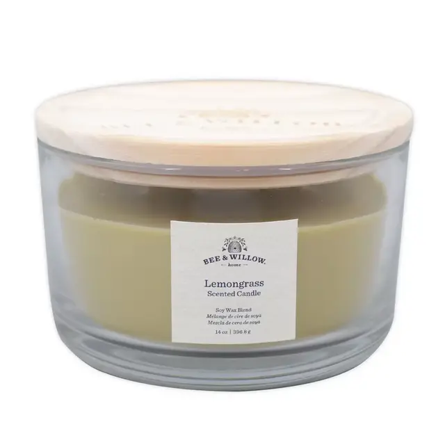 Bee & Willow™ Home Lemongrass 14 oz. Wood-Wick Glass Candle