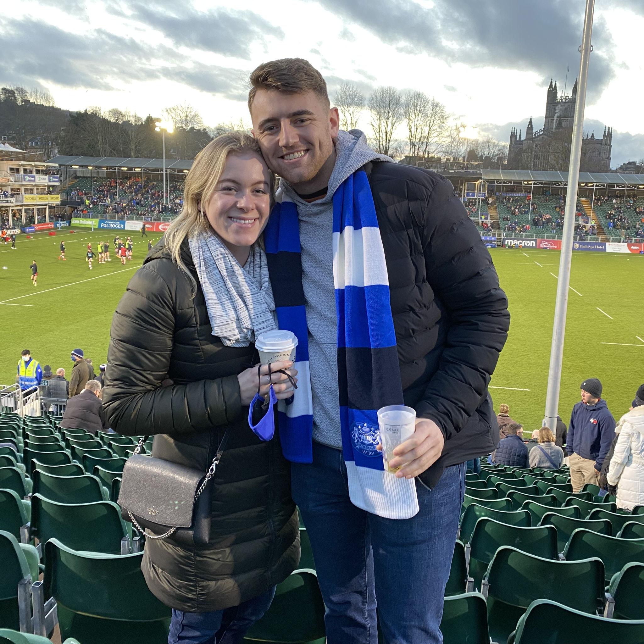 Taylor's first Bath Rugby game in December 2021