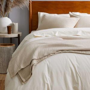 Quince Organic Airy Gauze Blanket in Dune