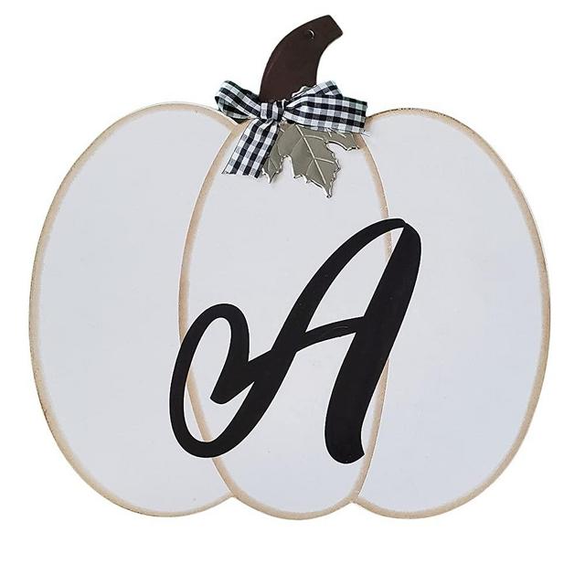 Greenbrier Autumn Sign Monogram Farmhouse Pumpkin for Fall Decorating (A)