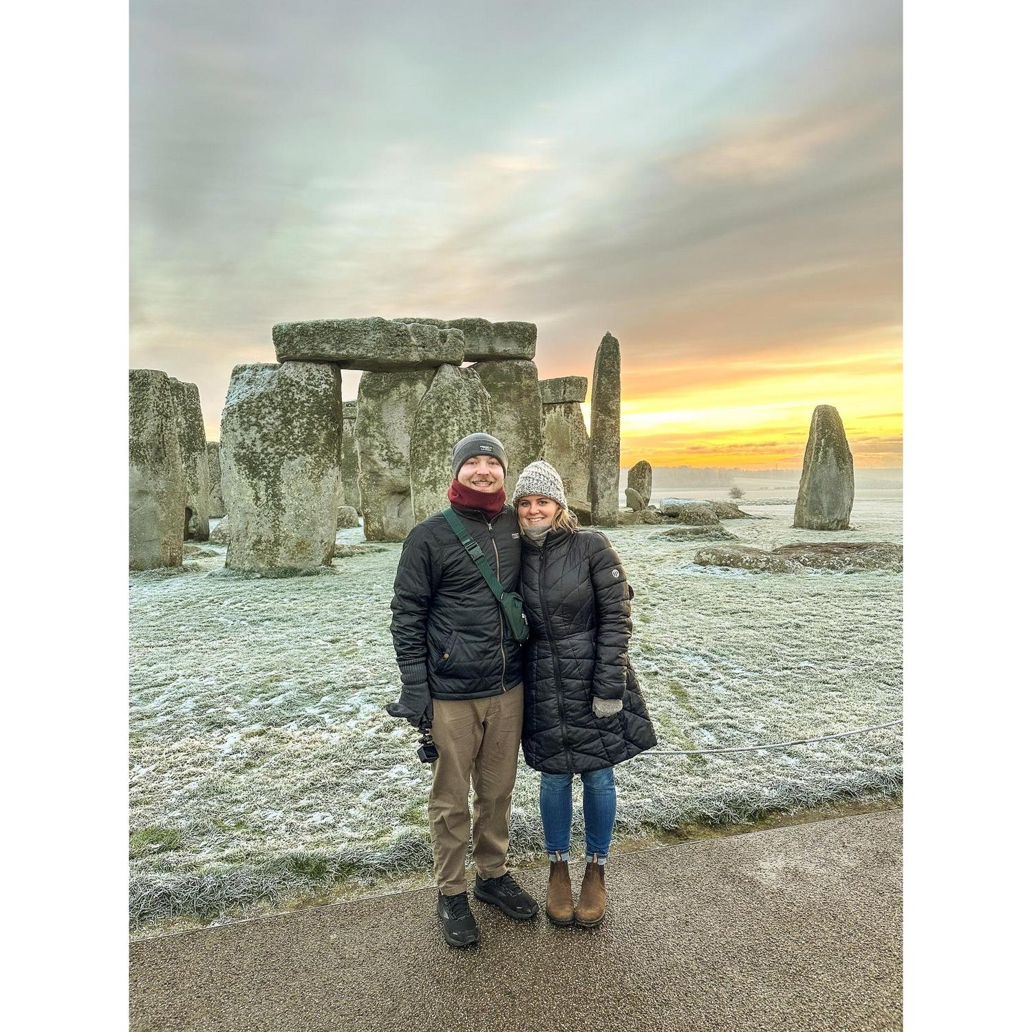 Stonehenge at dawn in December 2022--absolutely one of those experiences we'll never forget!
