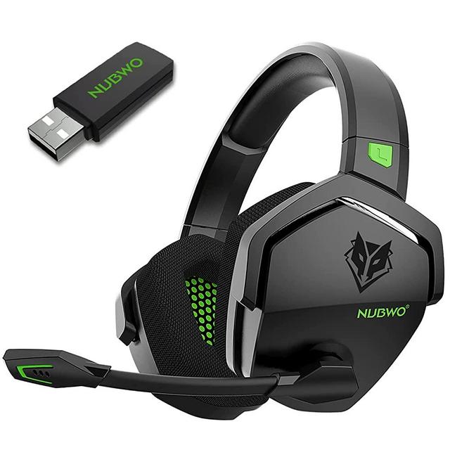 NUBWO G06 Wireless Gaming Headset for PS5, PS4, PC, Noise Cancelling Over Ear Gaming Headphones with Mic, 2.4GHz Ultra-Low Latency, Wired Mode for Xbox One, Xbox Series X Games (Green)