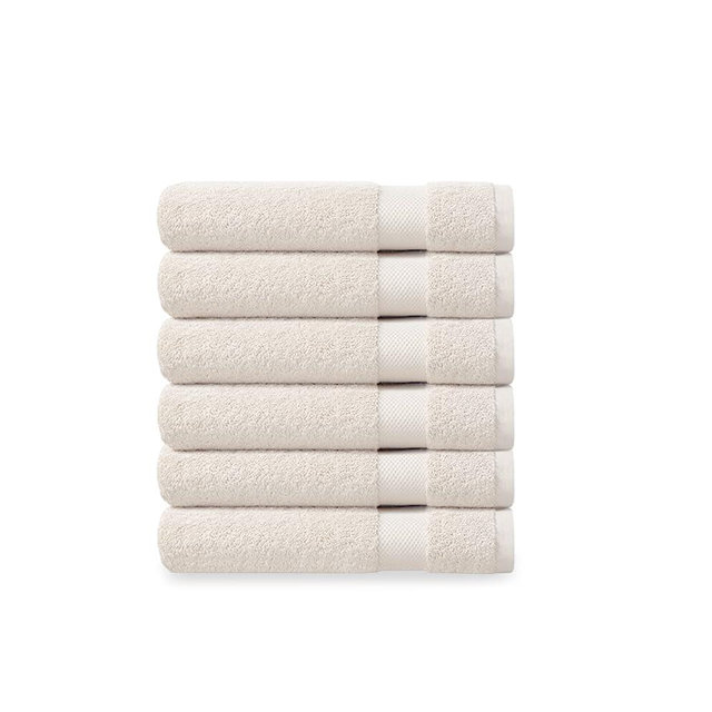 Delara Organic Cotton Luxuriously Plush Washcloths Pack of 6 | GOTS & Oeko-TEX Certified | Premium Quality Face Towels | Feather Touch Technology|650 GSM Long Staple|Soft, Quick Dry & Ultra-Absorbent