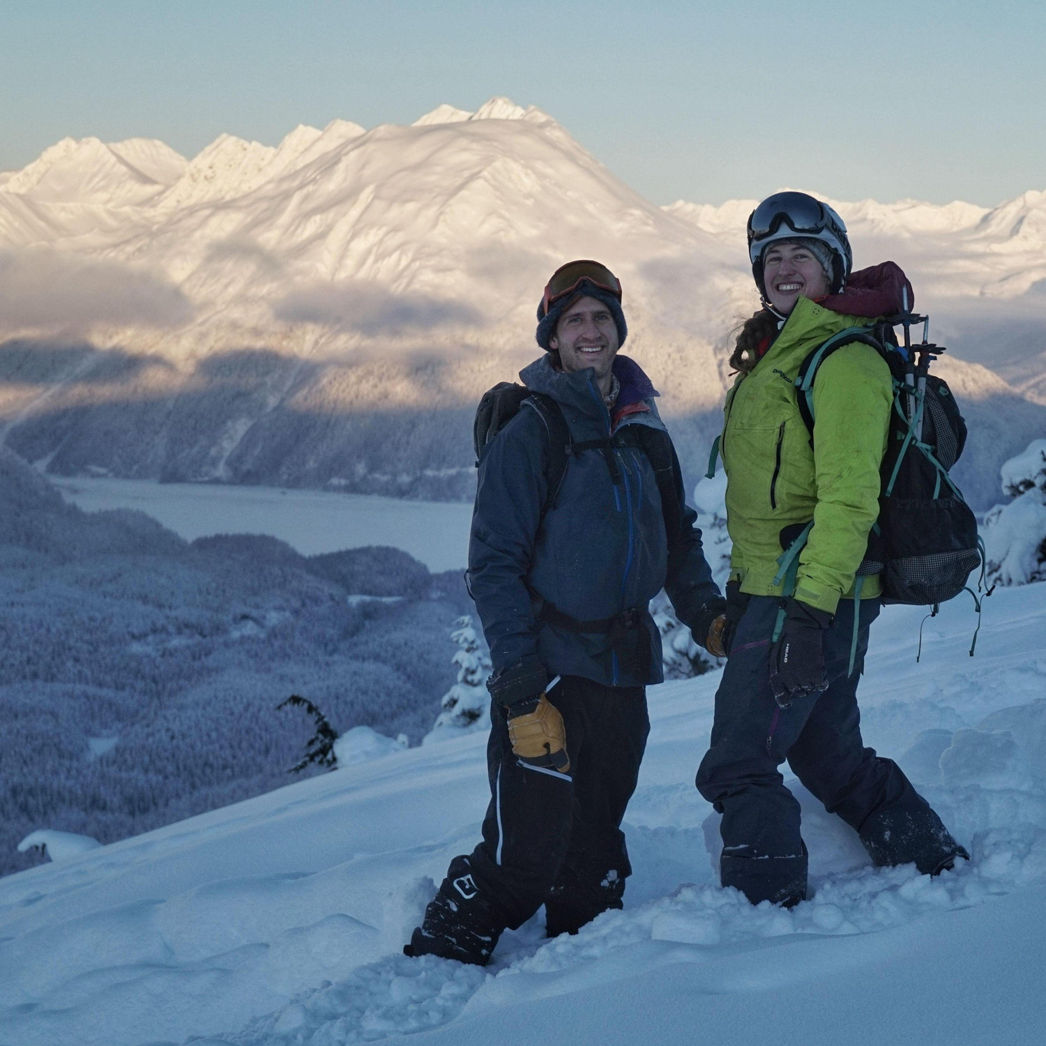 Josh took photos of us as Ben asked Sarah to marry him in Turnagain Pass. Ben proposed to Sarah on Eddy's mountain, which was also the first mountain in Turnagain Pass that they skiied together.