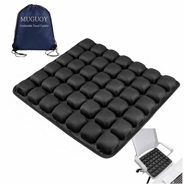 MUGUOY Sondor Travel Cushion Airplane Seat, Portable Airplane Seat Cushion for Long Flights,42 Bubbles Pressure Relief Inflatable seat Cushion for Air Travel
