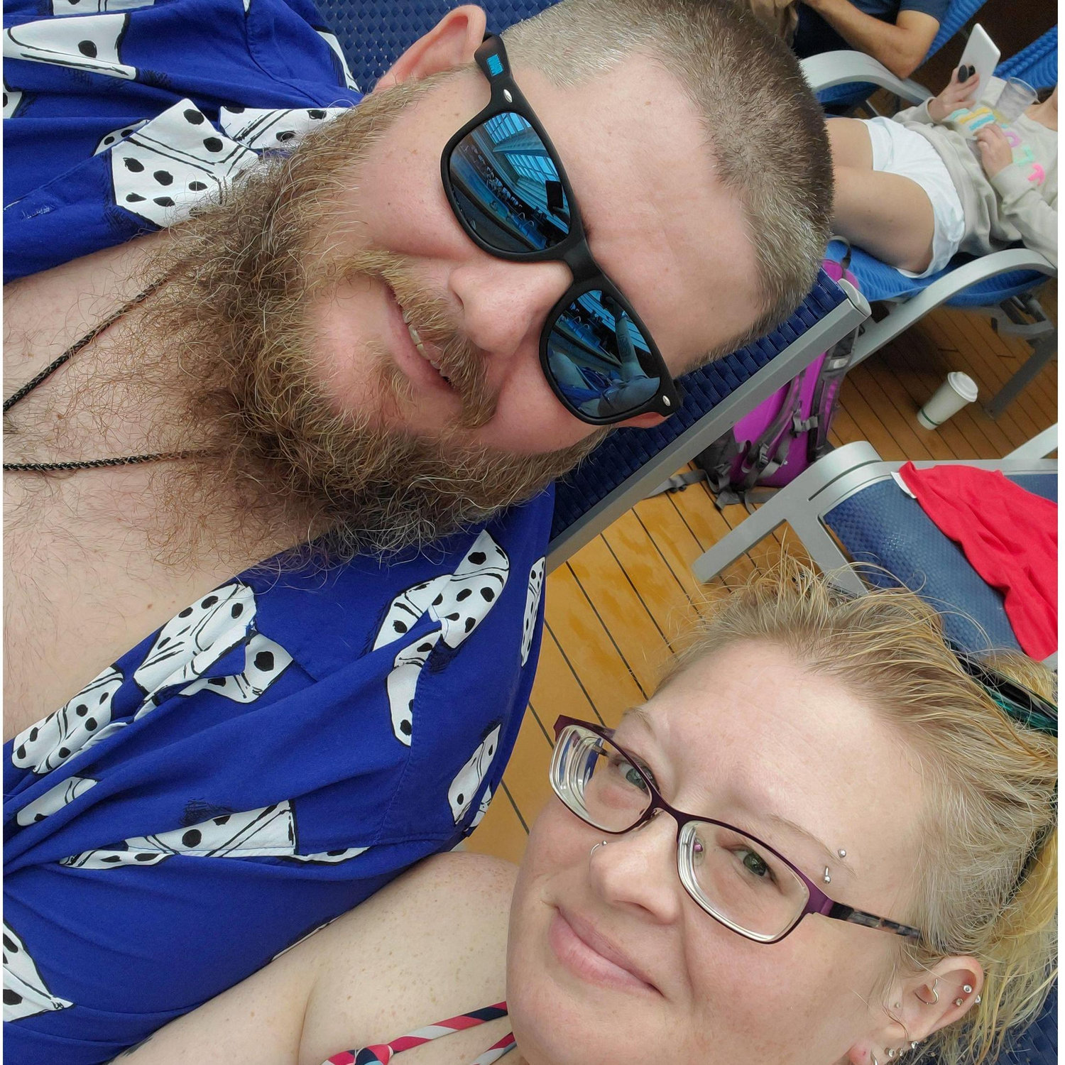 Chilling by the pool
