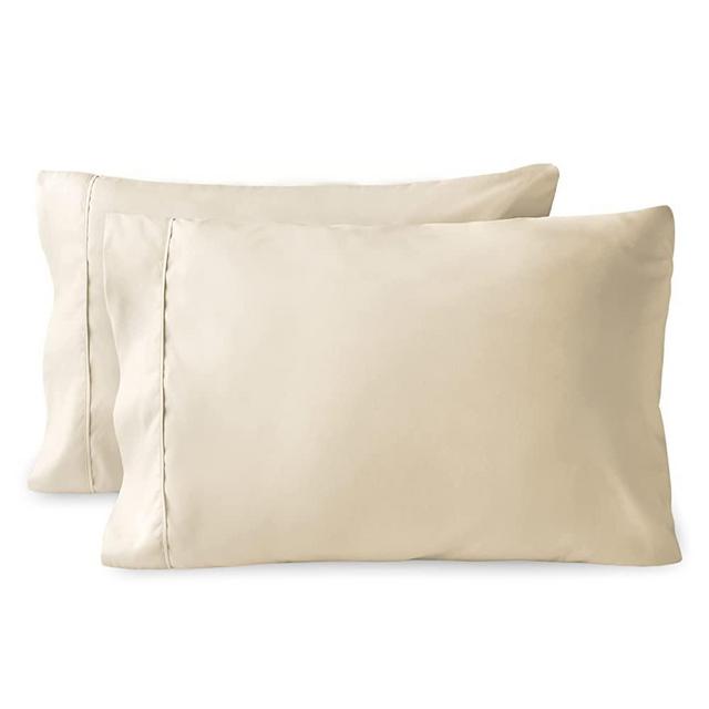 Bare Home Microfiber Pillow Cases - Standard/Queen Size Set of 2 - Cooling Pillowcases - Double Brushed - Sand Pillowcases 2 Pack - Easy Care (Standard Pillowcase Set of 2, Sand)