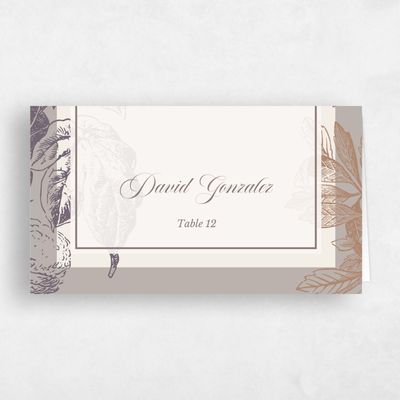 Dusty Eggplant, Purple Wedding Place Card - Ridgemoor