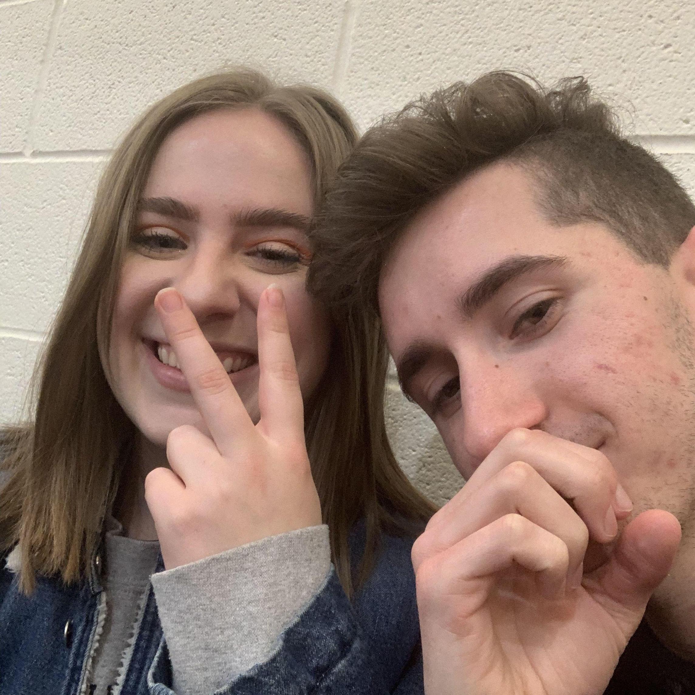 When two goofy people end up in a relationship, you're bound to end up with a few goofy selfies. Bonus points if you can find the original version of this photo from 2015.