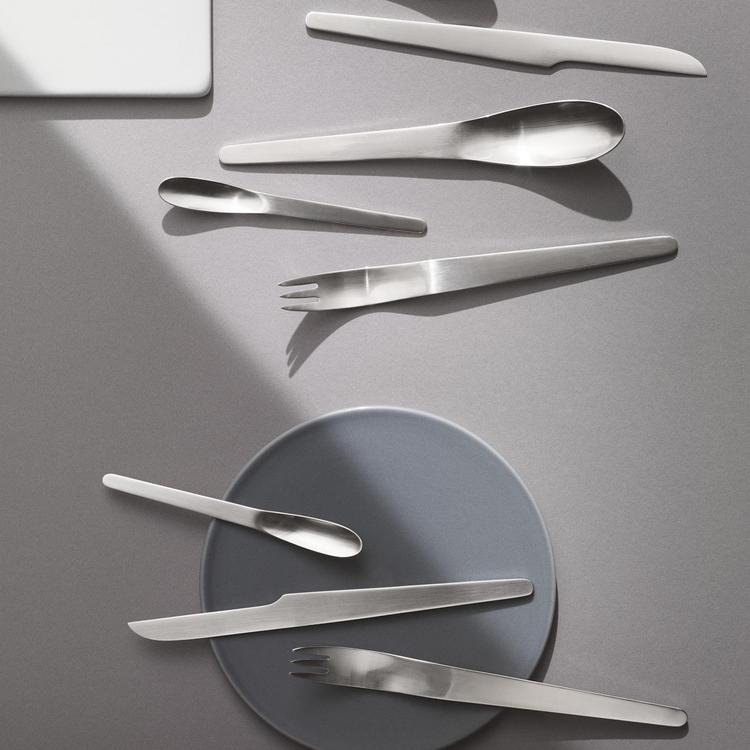 Georg Jensen, Arne Jacobsen Stainless Steel Matte 5-Piece Flatware