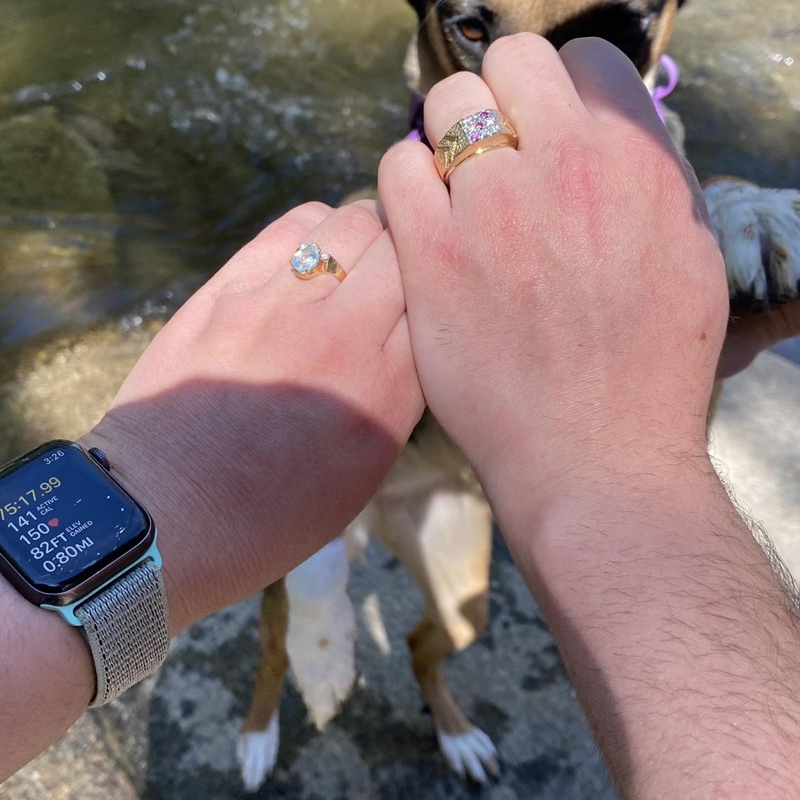 The day we got engaged on our hike. May 6th 2024! Lewis Creek Trail