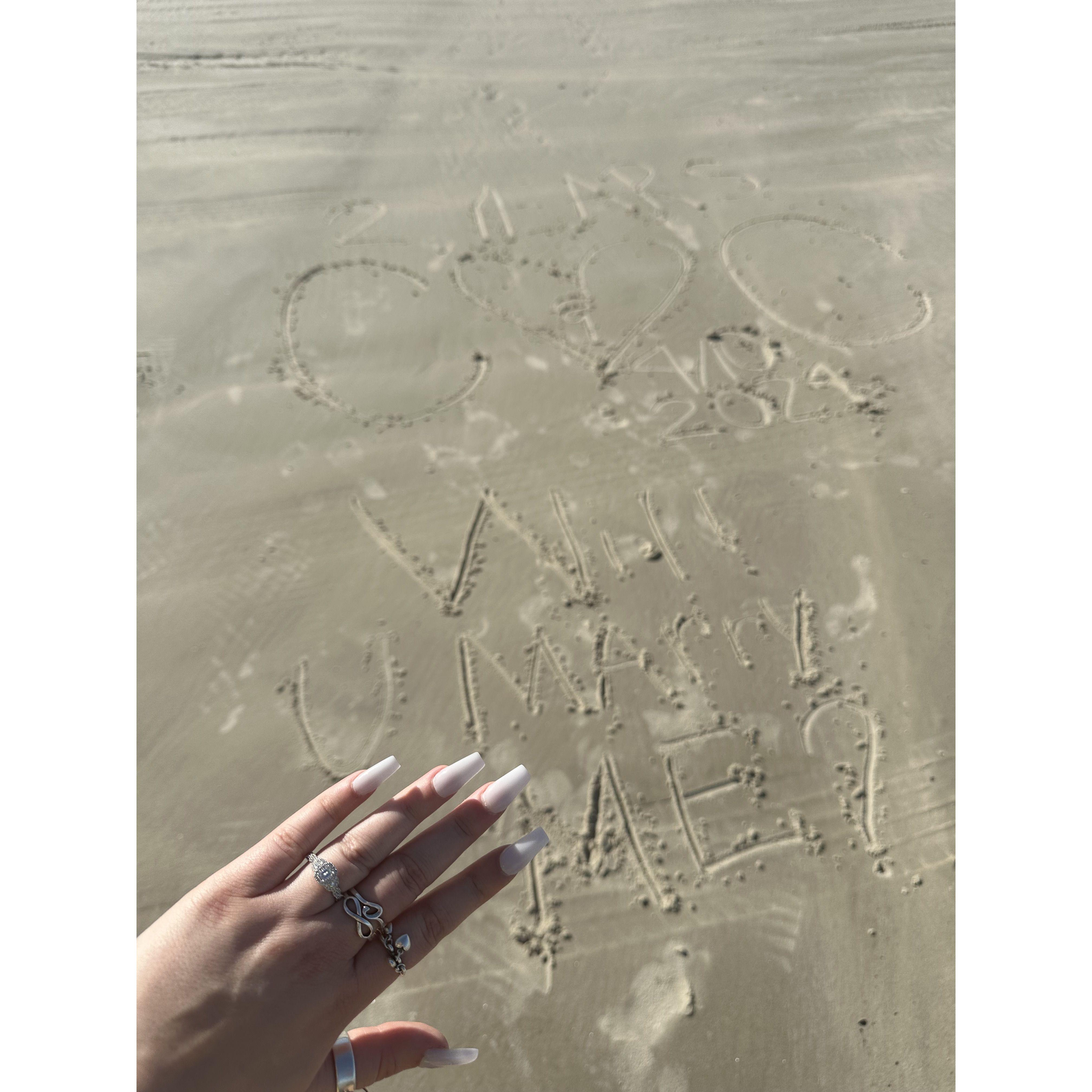 The proposal! He surprised me on our beach trip, and it couldn't have been better.