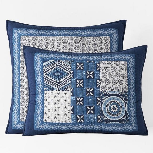 Standard Geo Blockprint Handcrafted Quilted Sham