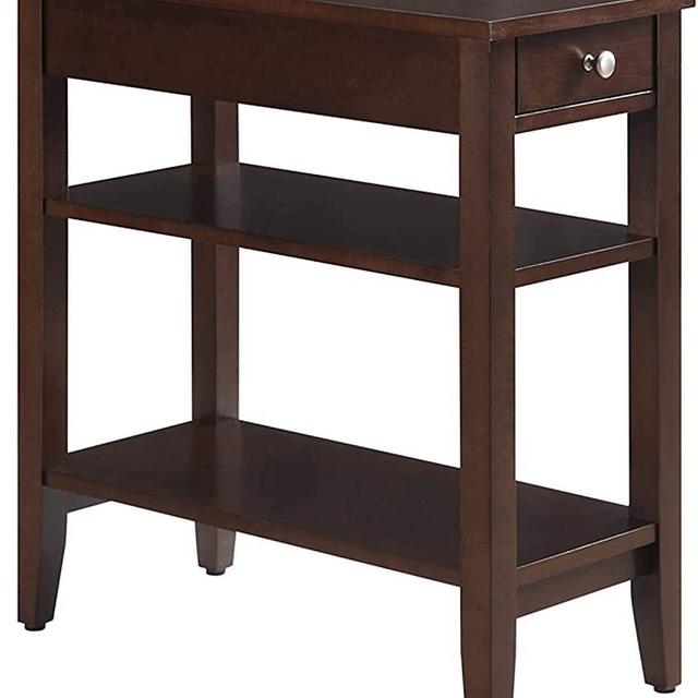 Convenience Concepts American Heritage Three Tier End Table with Drawer, Espresso
