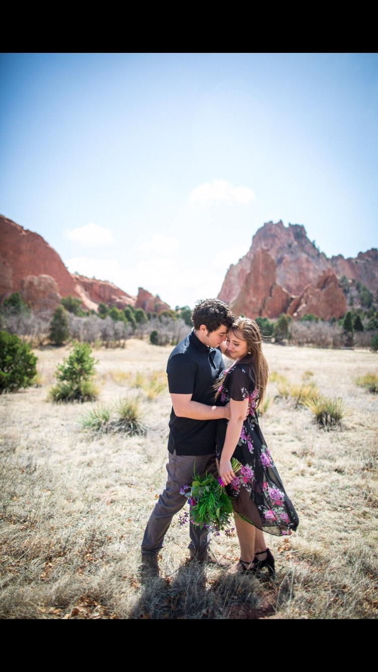 Engagement photo: Spring 2018, Garden of the Gods Park, Colorado