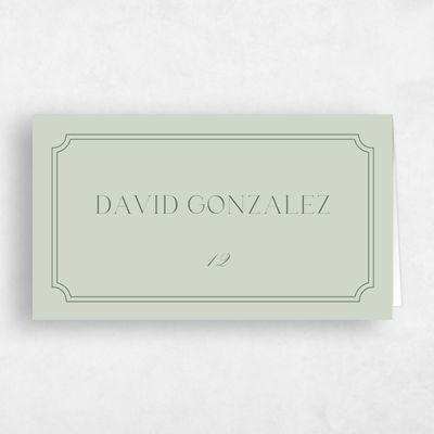 Grassy Sage, Green Wedding Place Card - Constance