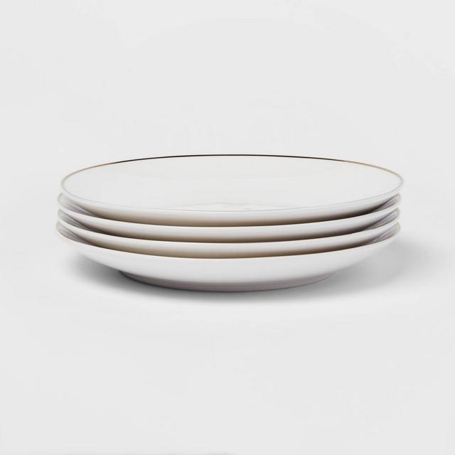 8" 4pk Stoneware Salad Plates Gold - Threshold™