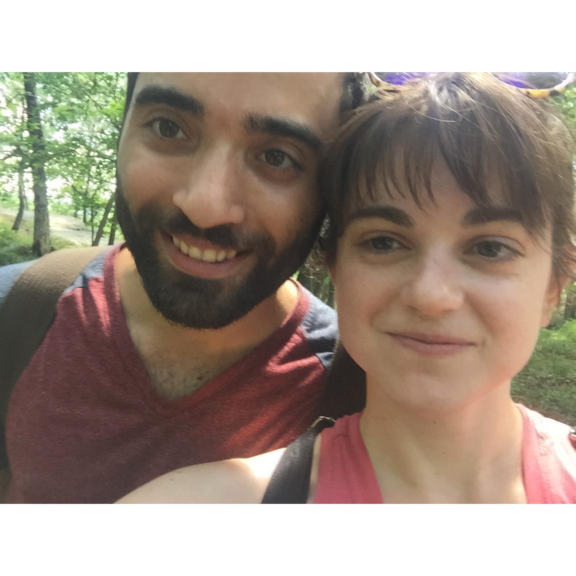 One of many hikes together in the Catskills