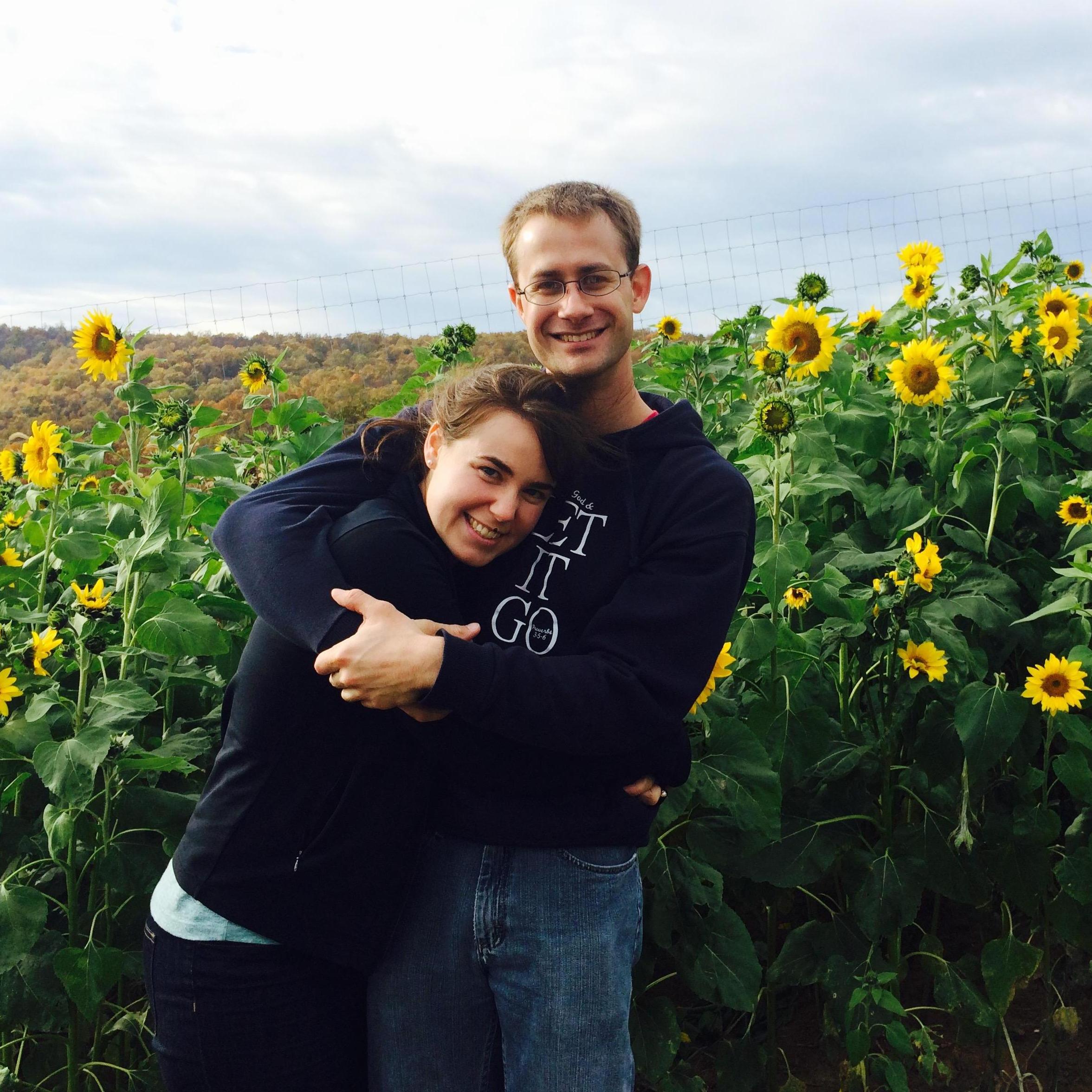 Apple picking and sunflowers, back in the early dating days.