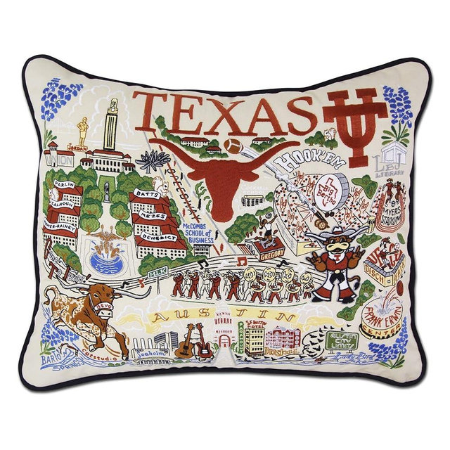 Catstudio Throw Pillow, University of Texas Embroidered Pillow - Collegiate Decorative Pillows for Longhorns Fans for Graduation, Game Day, Alums and Parents