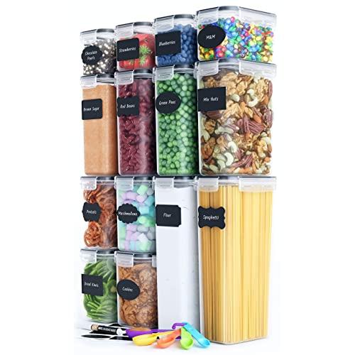 Airtight Food Storage Container Set-Cineyo-7 Piece Set Clear Plastic  Canisters f