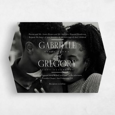 White Diamond Wedding Invitation - Balsam Photo