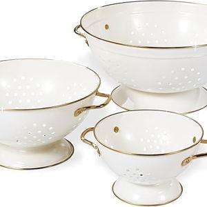 Metal Colander Set of 3, (Cream)