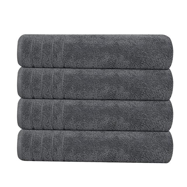 POLYTE Microfiber Oversize Quick Dry Lint Free Bath Towel, 60 x 30 in, 4  Pack (Gray, Waffle Weave)