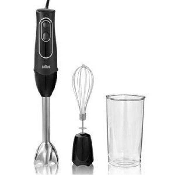 Braun MultiQuick 5 Immersion Hand Blender with Dual Speed + Turbo and Patented Technology, 350W - Includes Beaker and Whisk, Black, MQ505