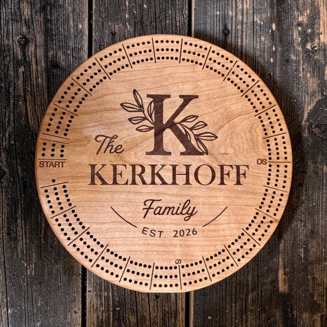 Personalized Cribbage Board/Custom Family Name Designs/Housewarming and Wedding Gift/Family Game Night