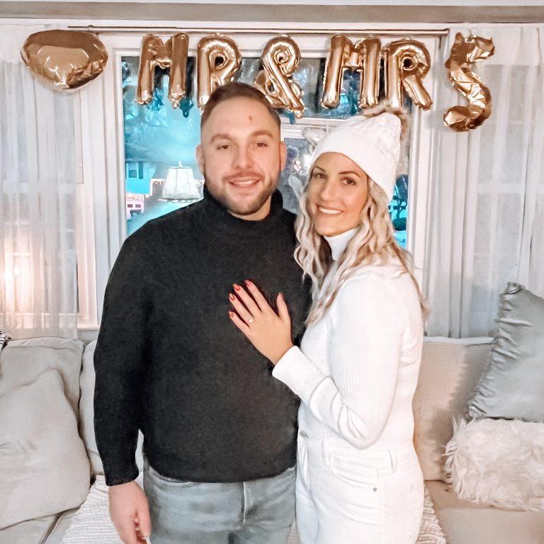 Celebrating our engagement with family on Christmas Eve